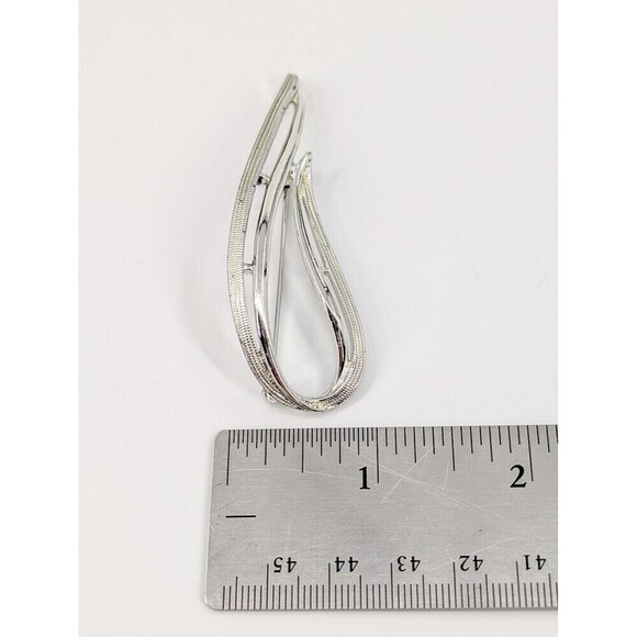 Vintage Sarah Coventry Swirl Brooch Abstract Silver Tone Signed Timeless - Picture 9 of 12